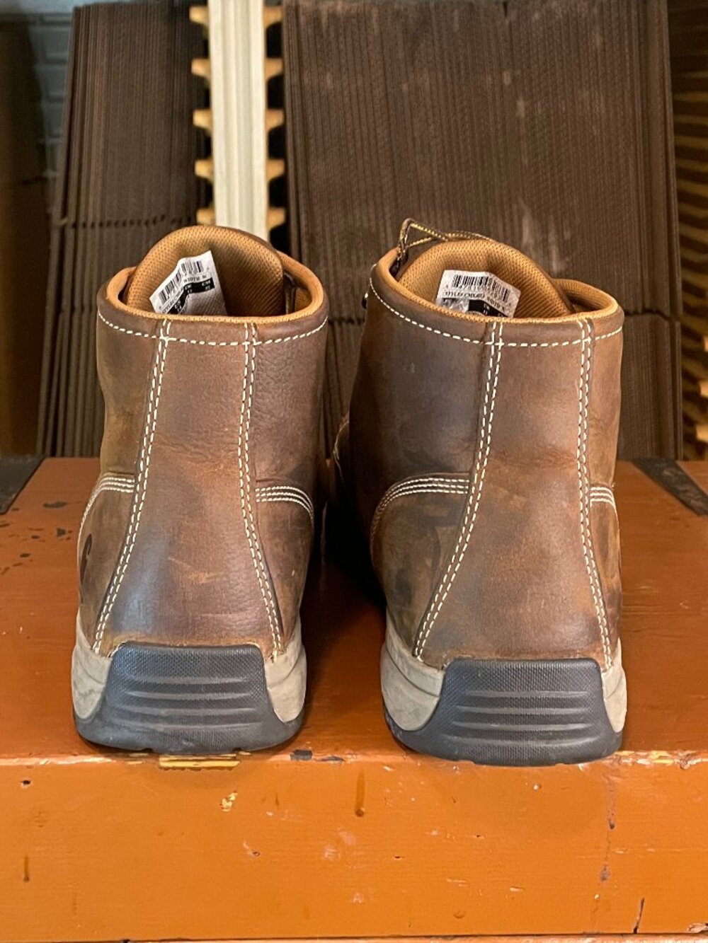 CARHARTT Men's Size 14 CMX4023 Lightweight Casual Wedge Brown Work Boots - Picture 8 of 9